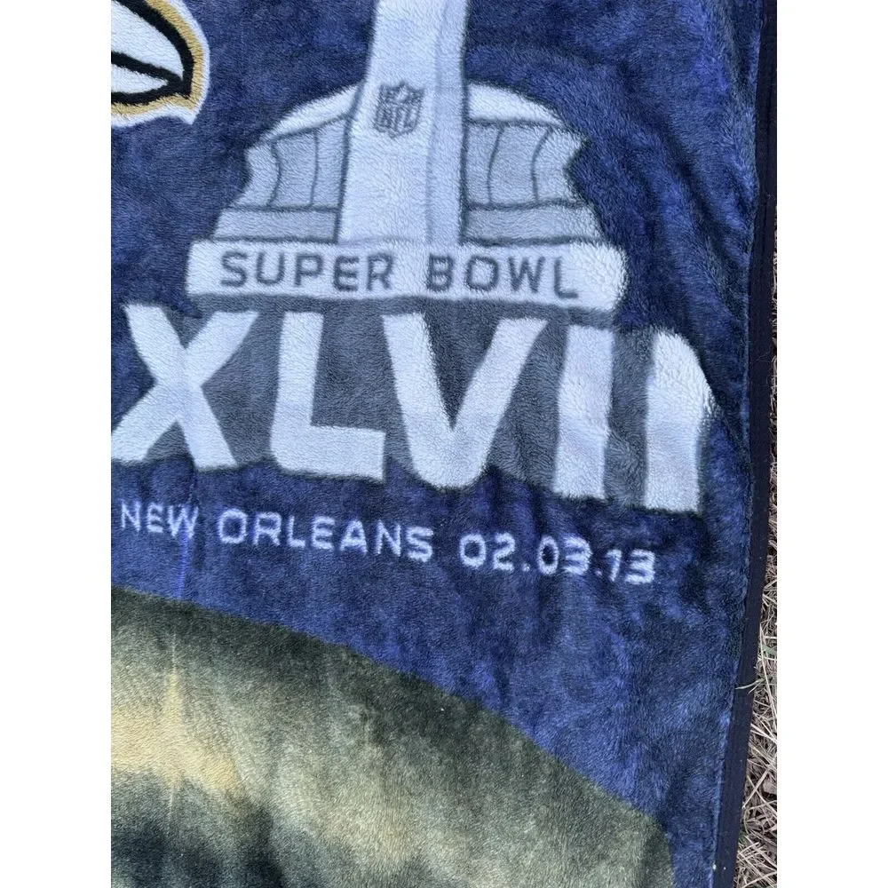 Baltimore Ravens Super Bowl XLVII Champions Blanket New‎ Orleans 2013 Super Bowl